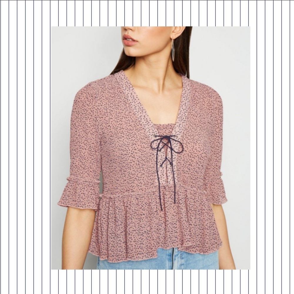 Tokyo Doll Ditsy Peplum Blouse